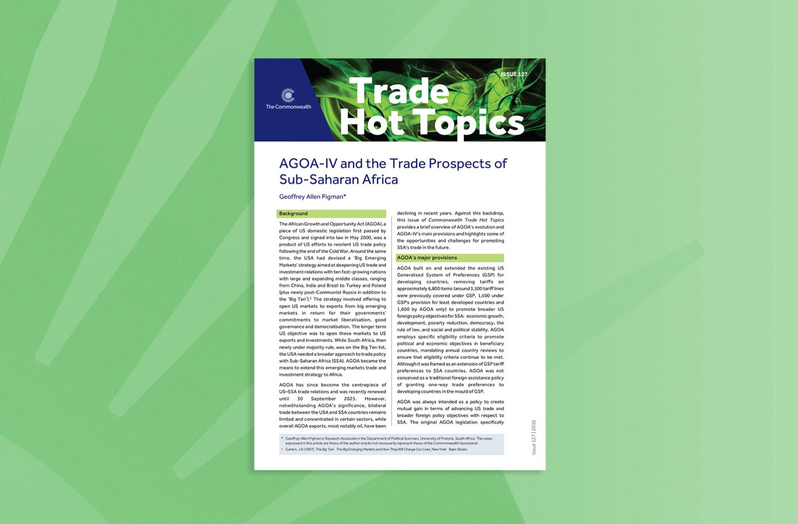 AGOA-IV and the Trade Prospects of Sub-Saharan Africa