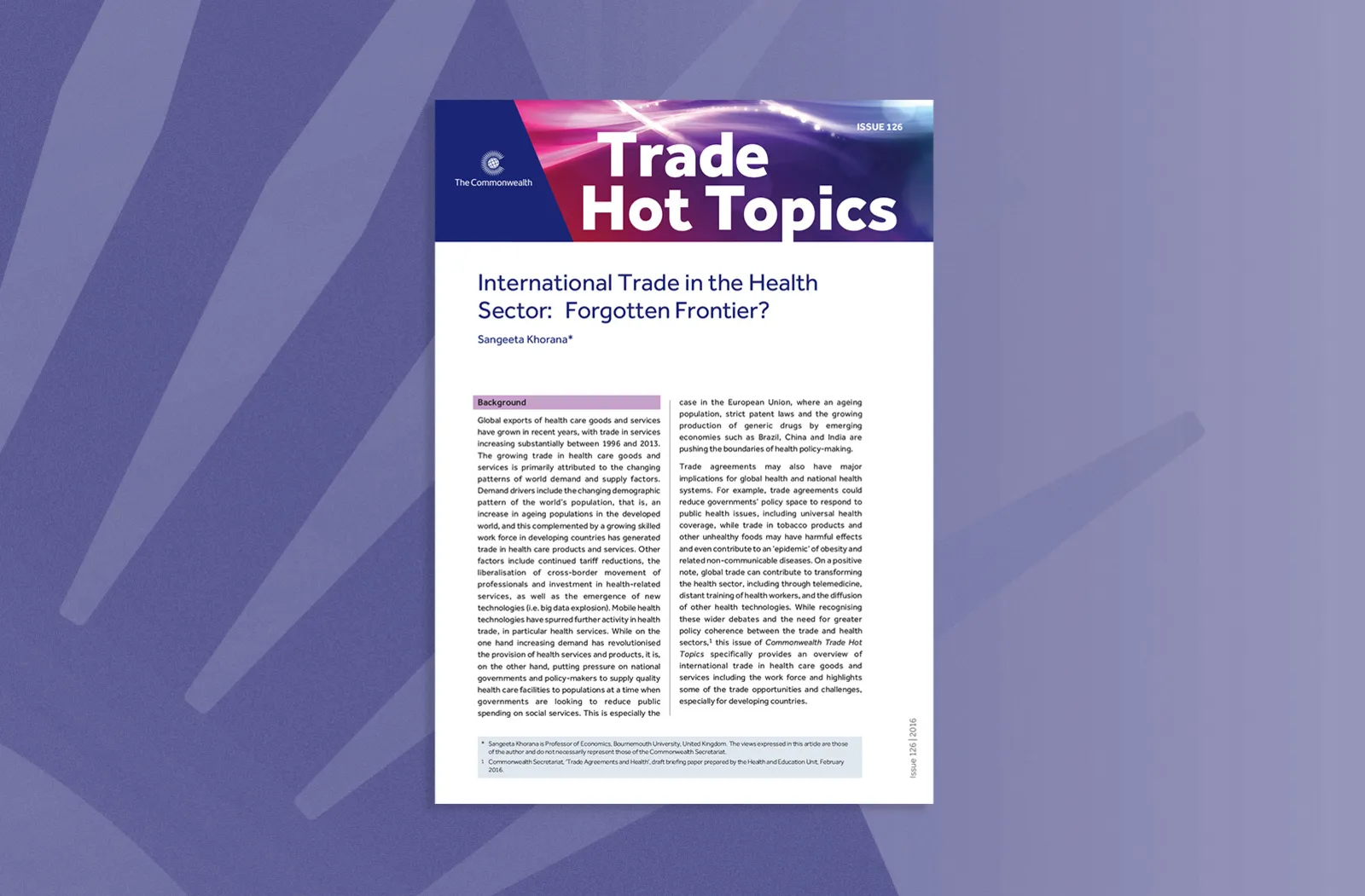 International Trade in the Health Sector