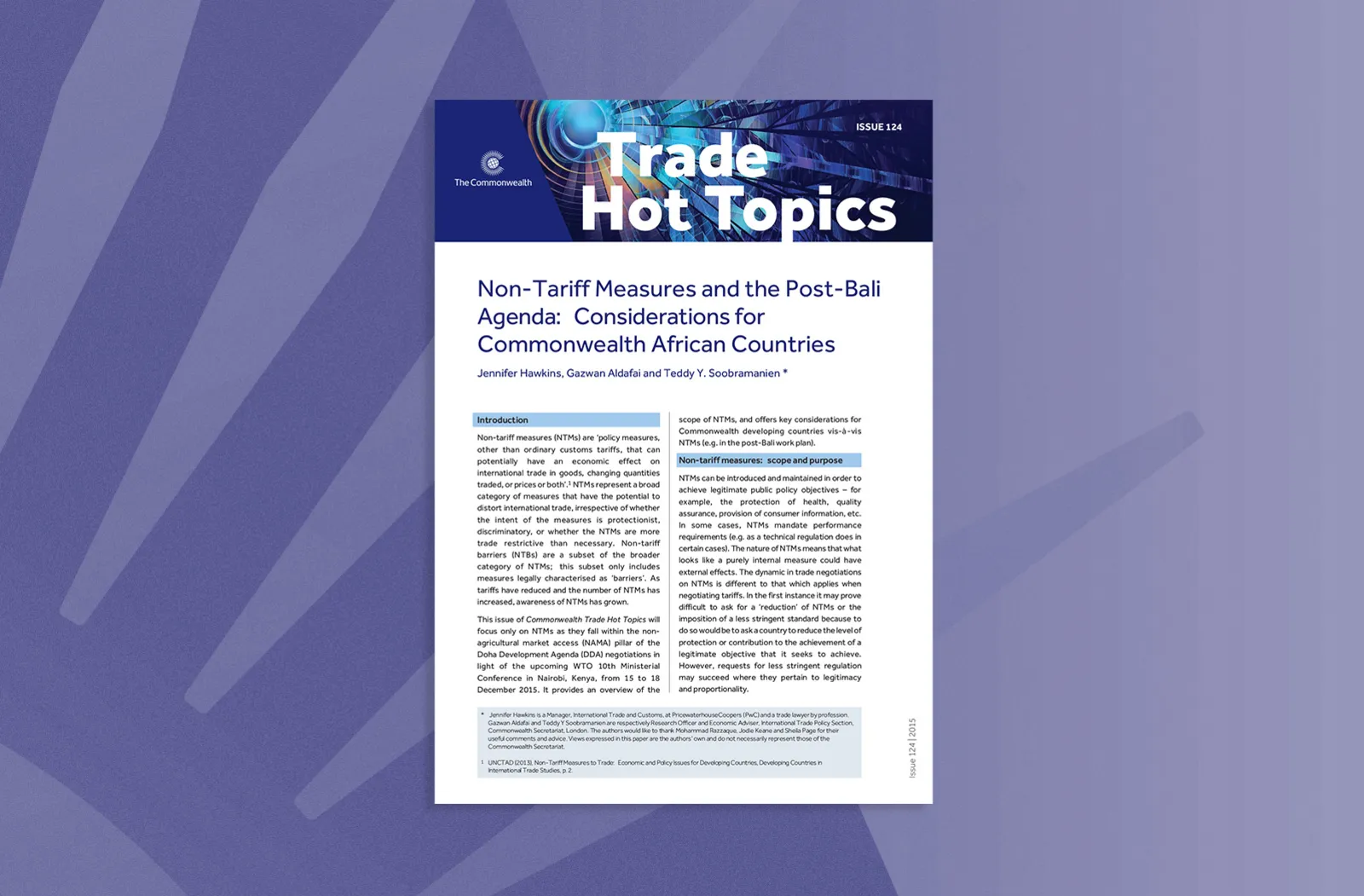 Non-Tariff Measures and the Post-Bali Agenda