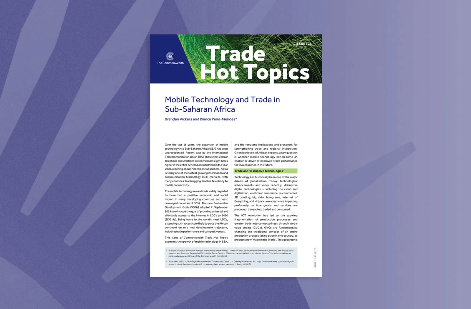 Mobile Technology and Trade in Sub-Saharan Africa