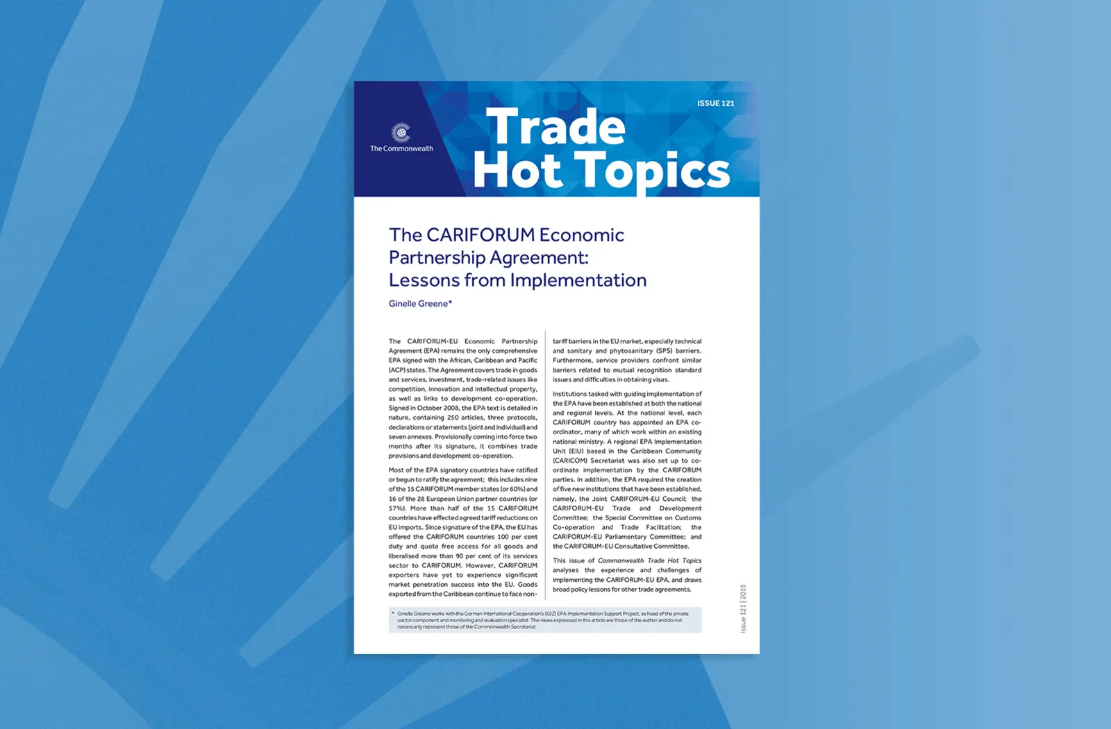 The CARIFORUM Economic Partnership Agreement