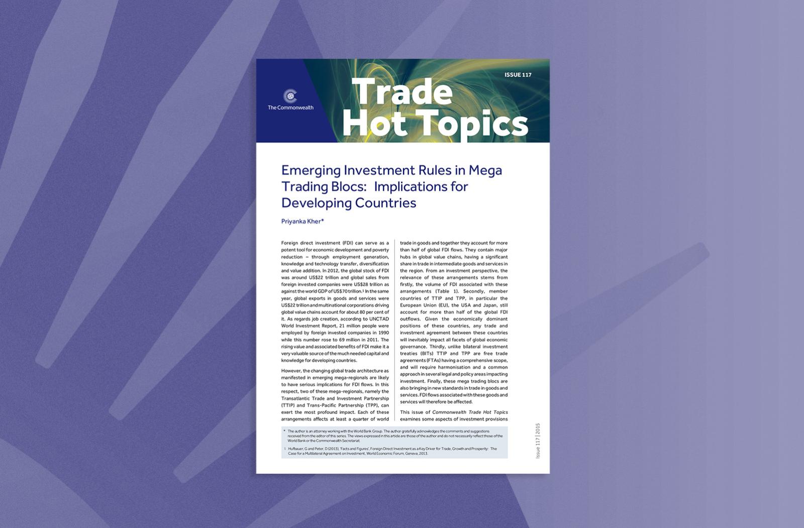 Emerging Investment Rules in Mega Trading Blocs