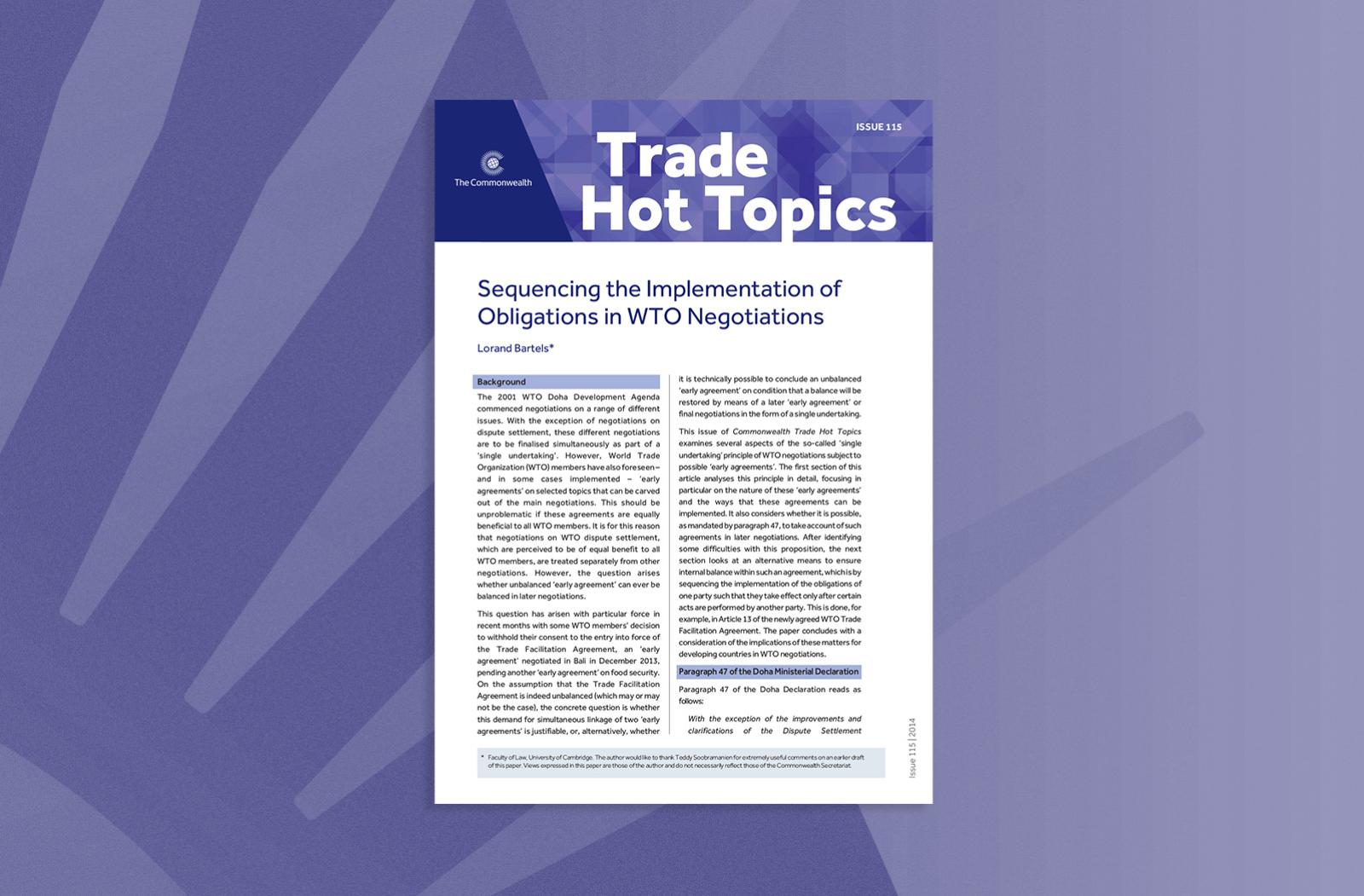 Sequencing the Implementation of Obligations in WTO Negotiations