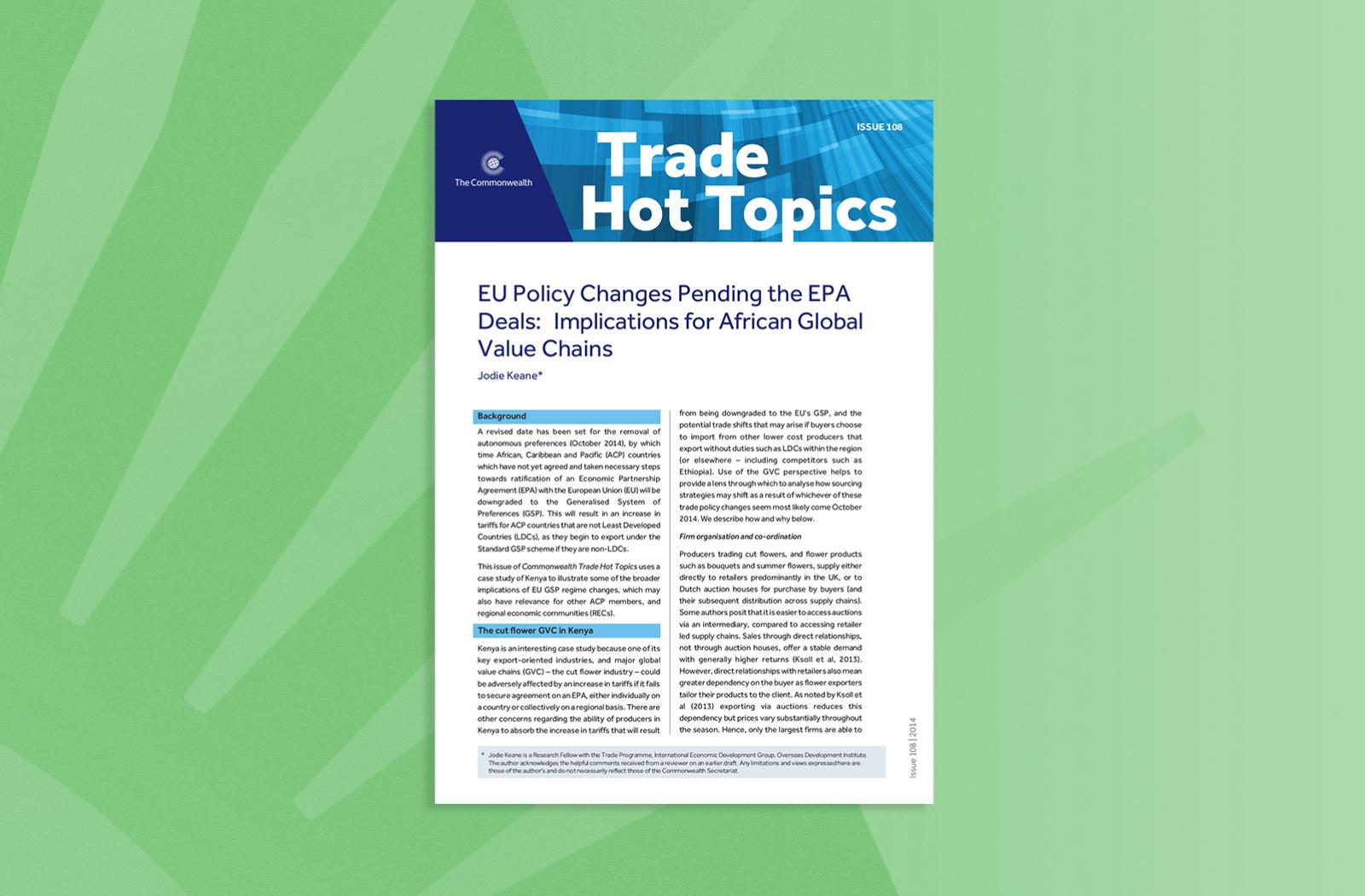 EU Policy Changes Pending the EPA Deals