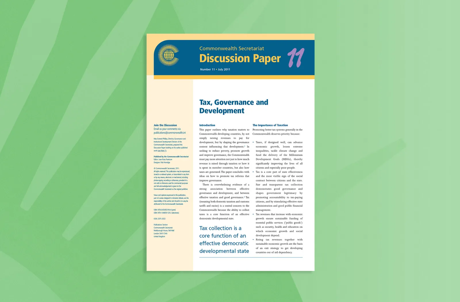 Tax, Governance and Development
