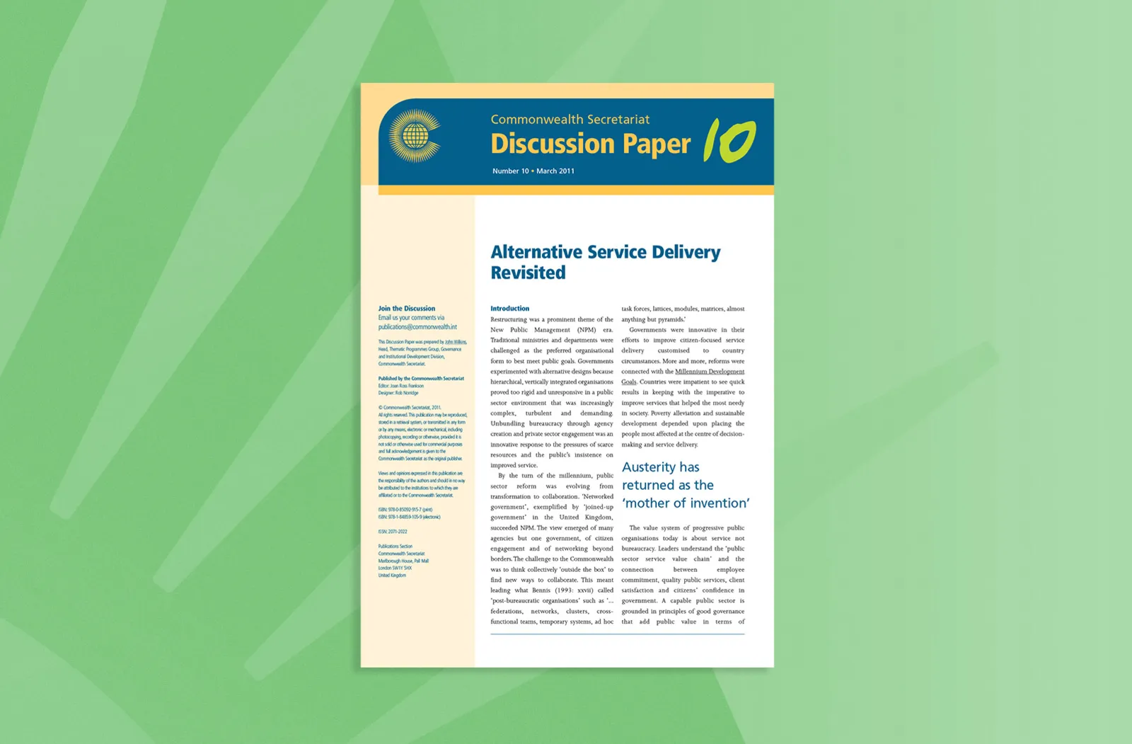 Alternative Service Delivery Revisited