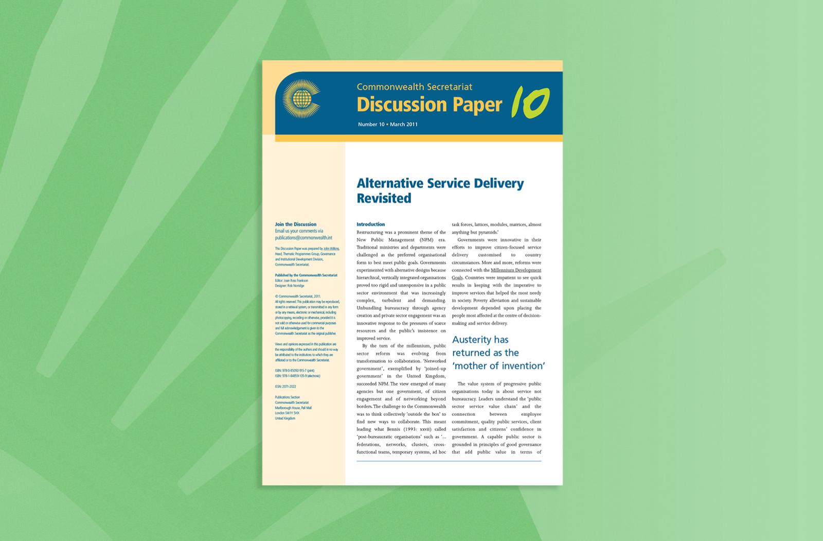 Alternative Service Delivery Revisited