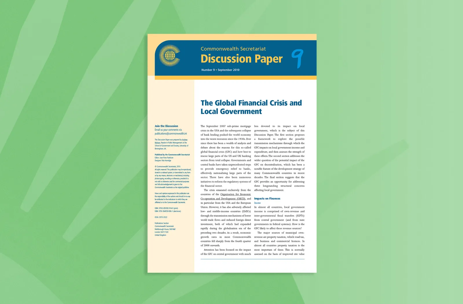 The Global Financial Crisis and Local Government