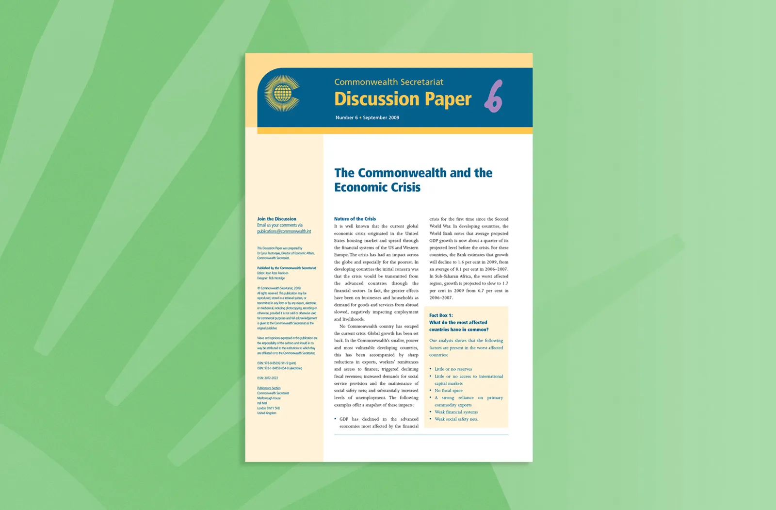 The Commonwealth and the Economic Crisis