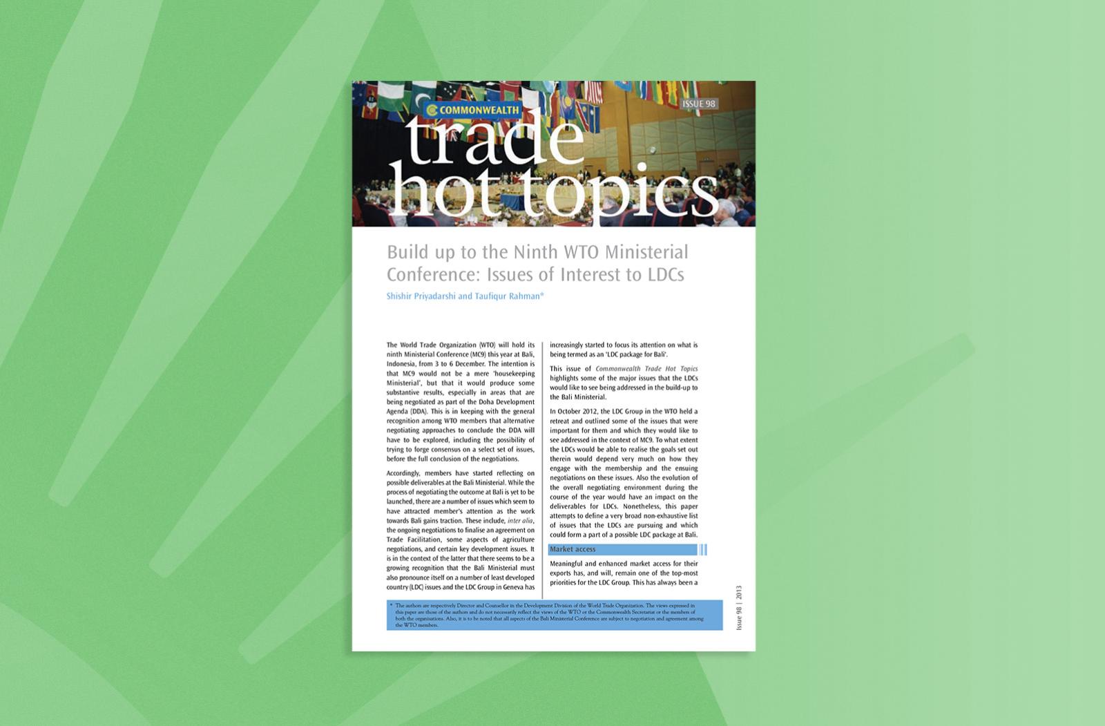 Build up to the Ninth WTO Ministerial Conference