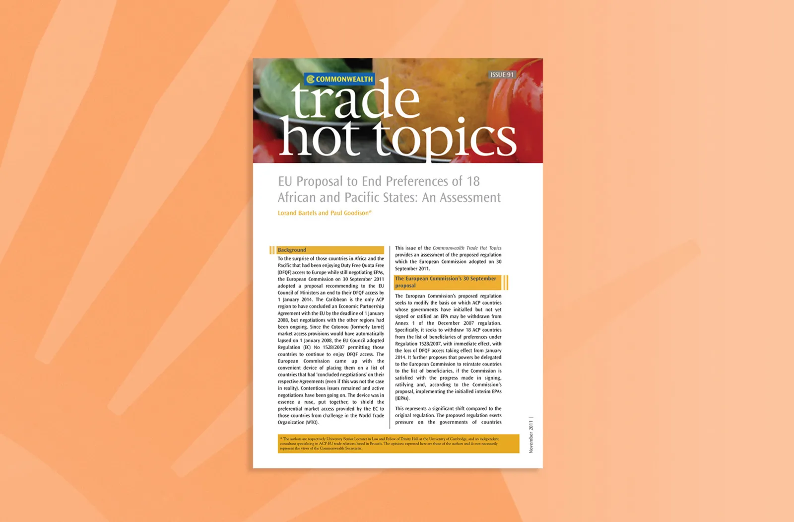 EU Proposal to End Preferences of African and Pacific States