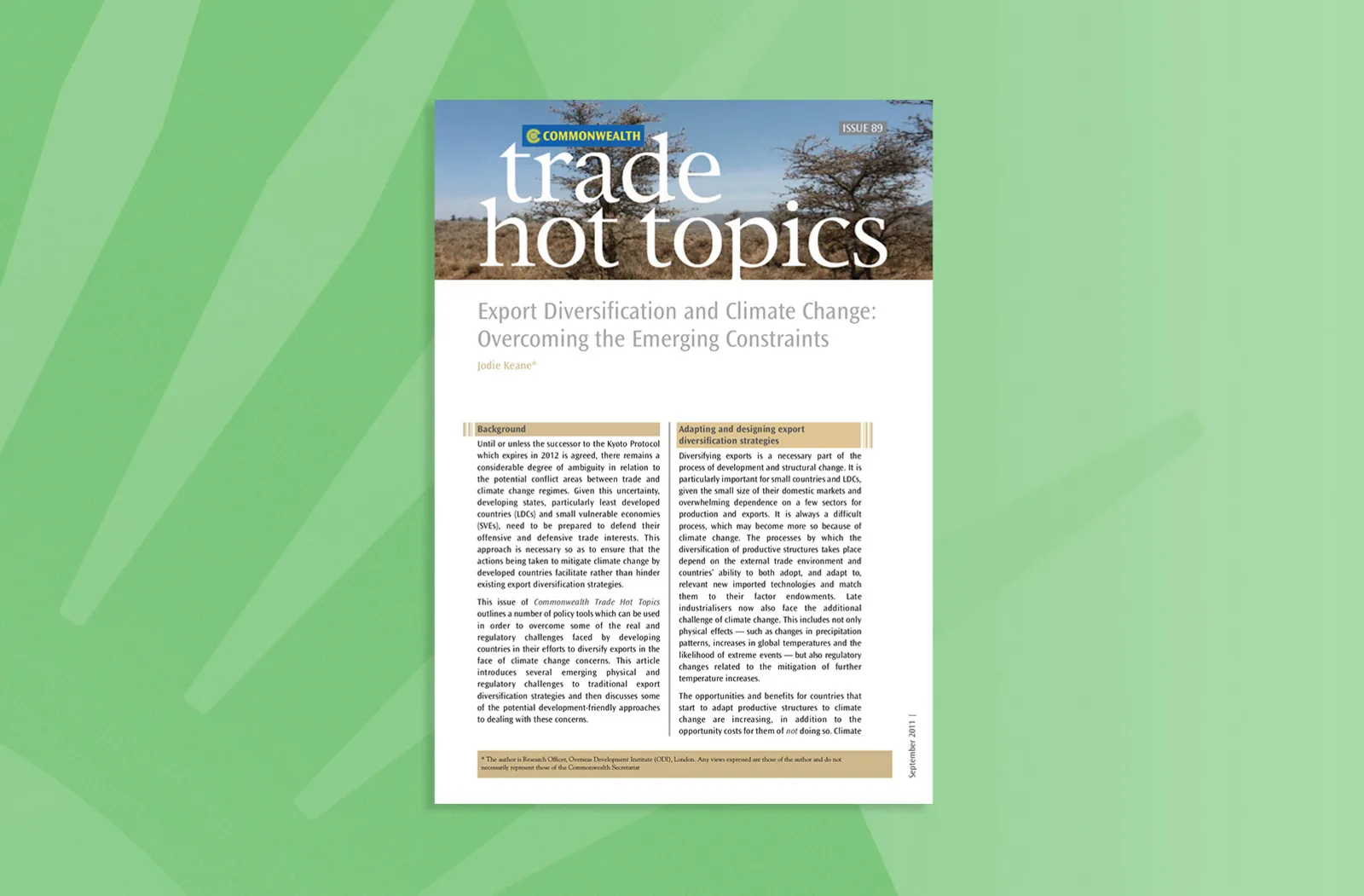Export Diversification and Climate Change
