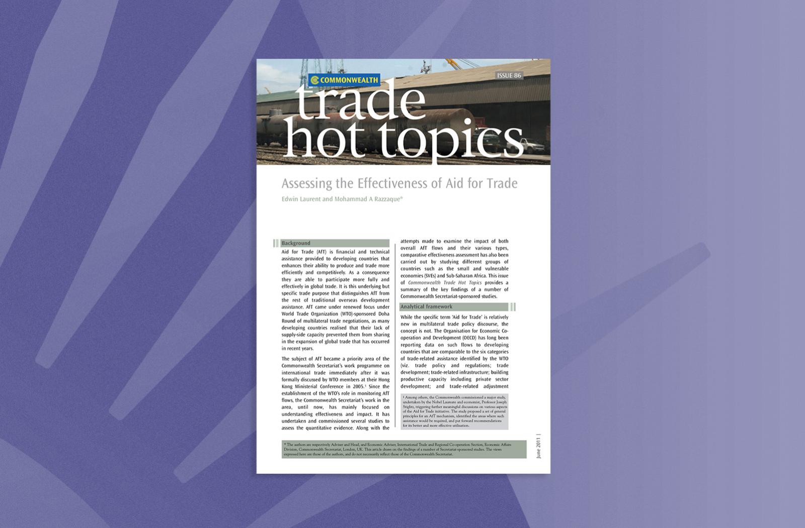 Assessing the Effectiveness of Aid for Trade