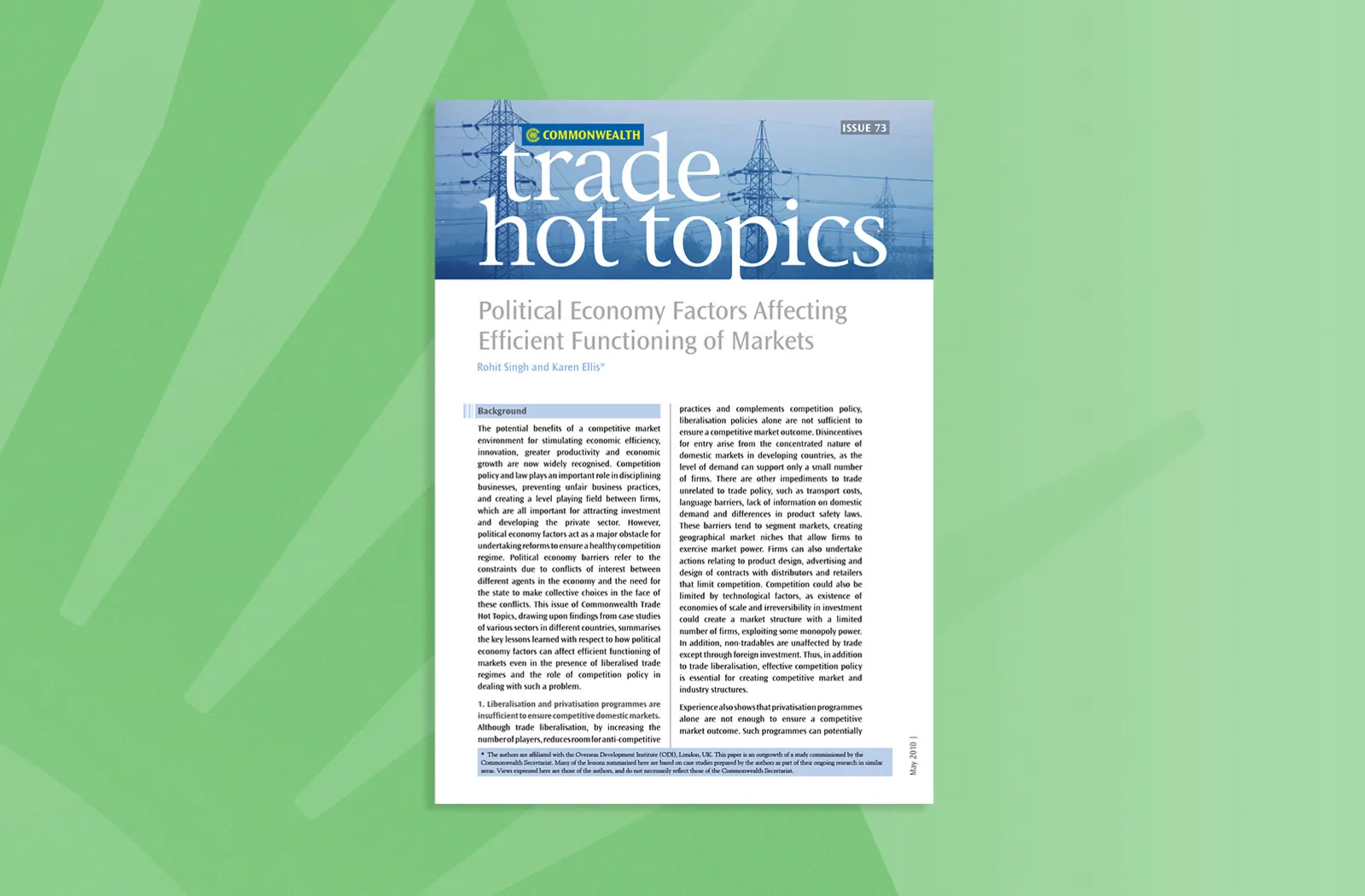Political Economy Factors Affecting Efficient Functioning of Markets