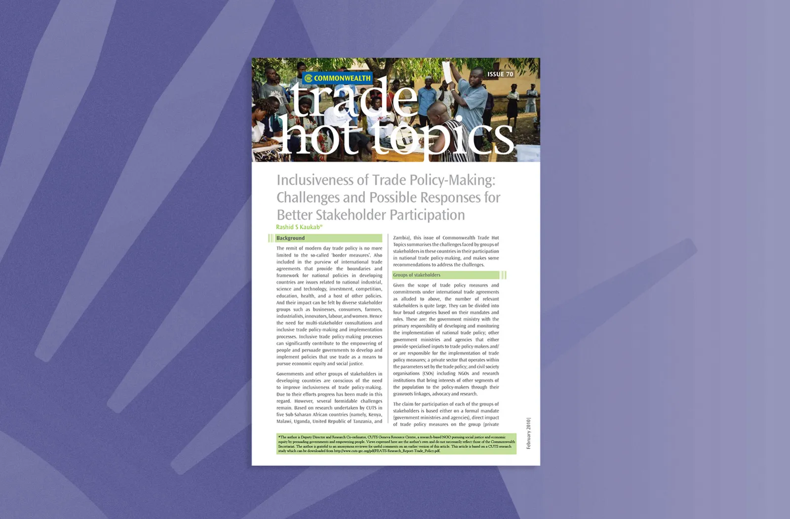 Inclusiveness of Trade Policy-Making