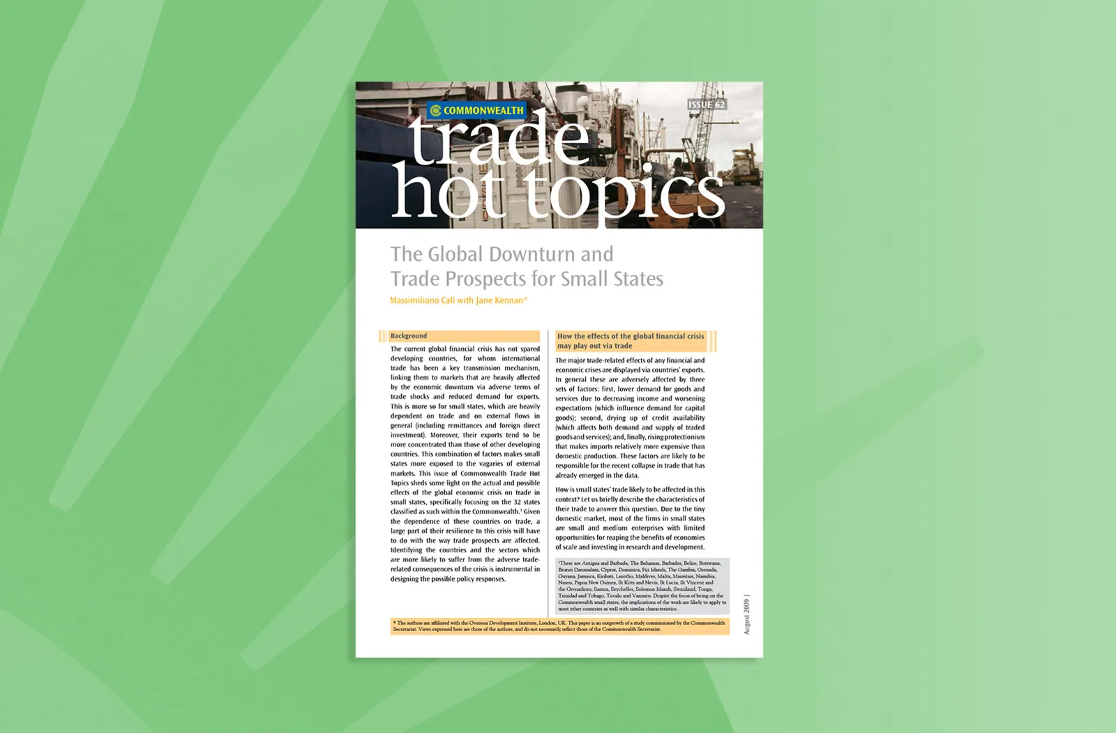 The Global Downturn and Trade Prospects for Small States