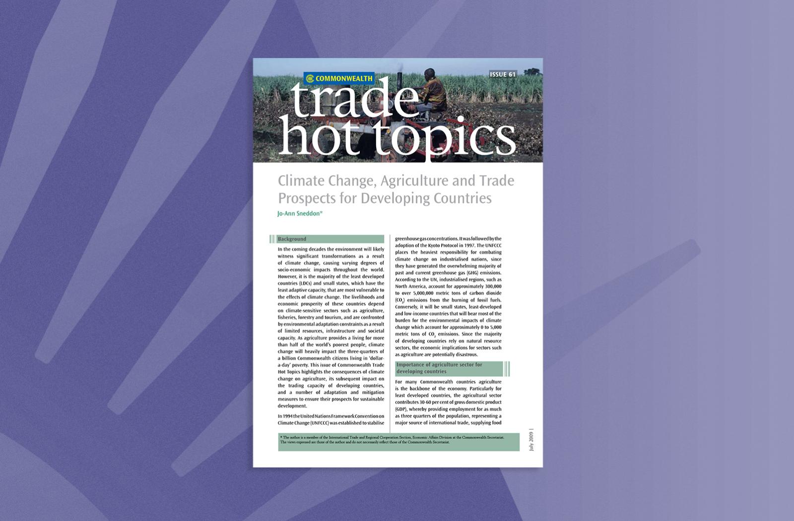 Climate Change, Agriculture and Trade Prospects for Developing Countries