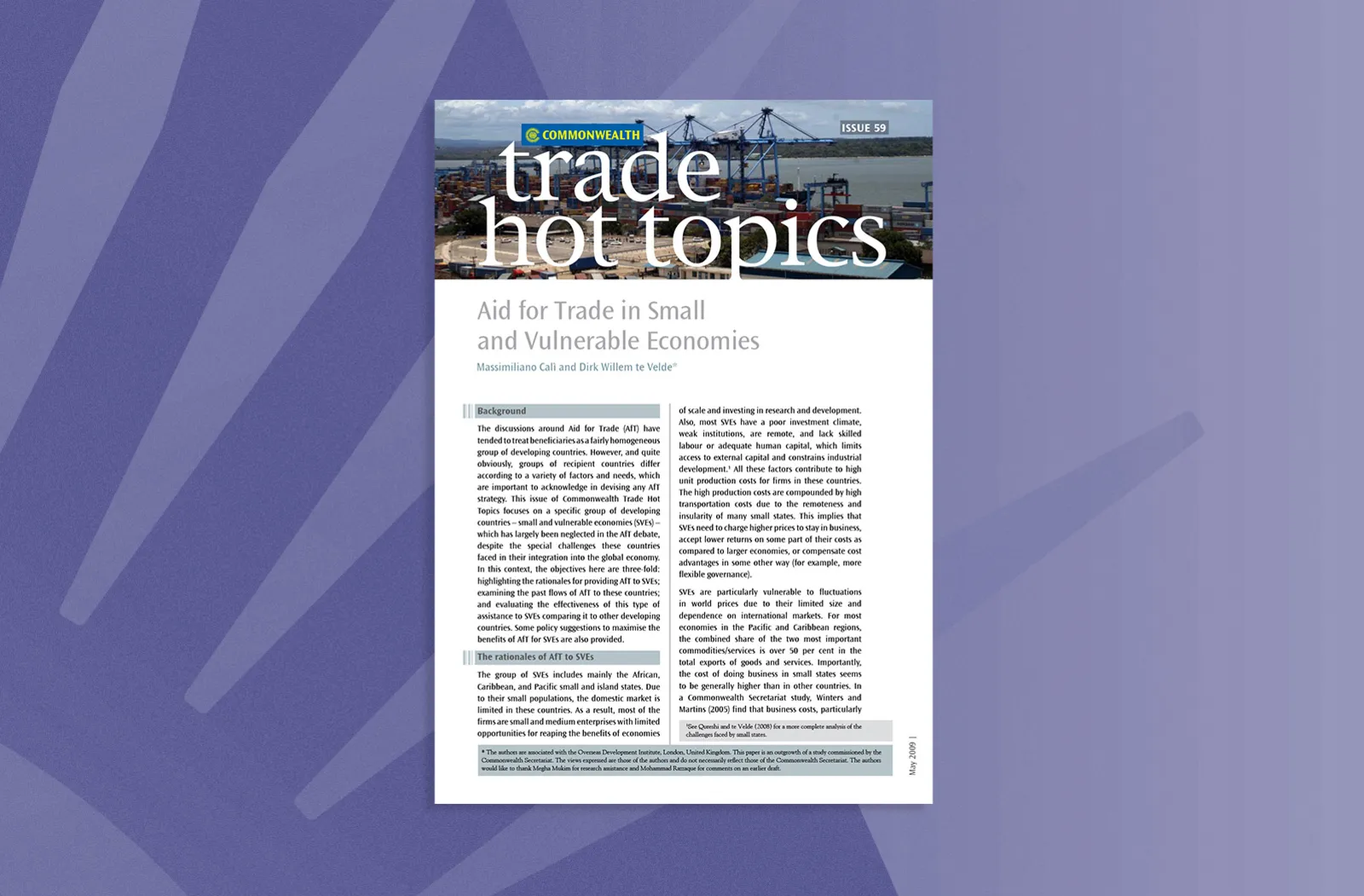 Aid for Trade in Small and Vulnerable Economies