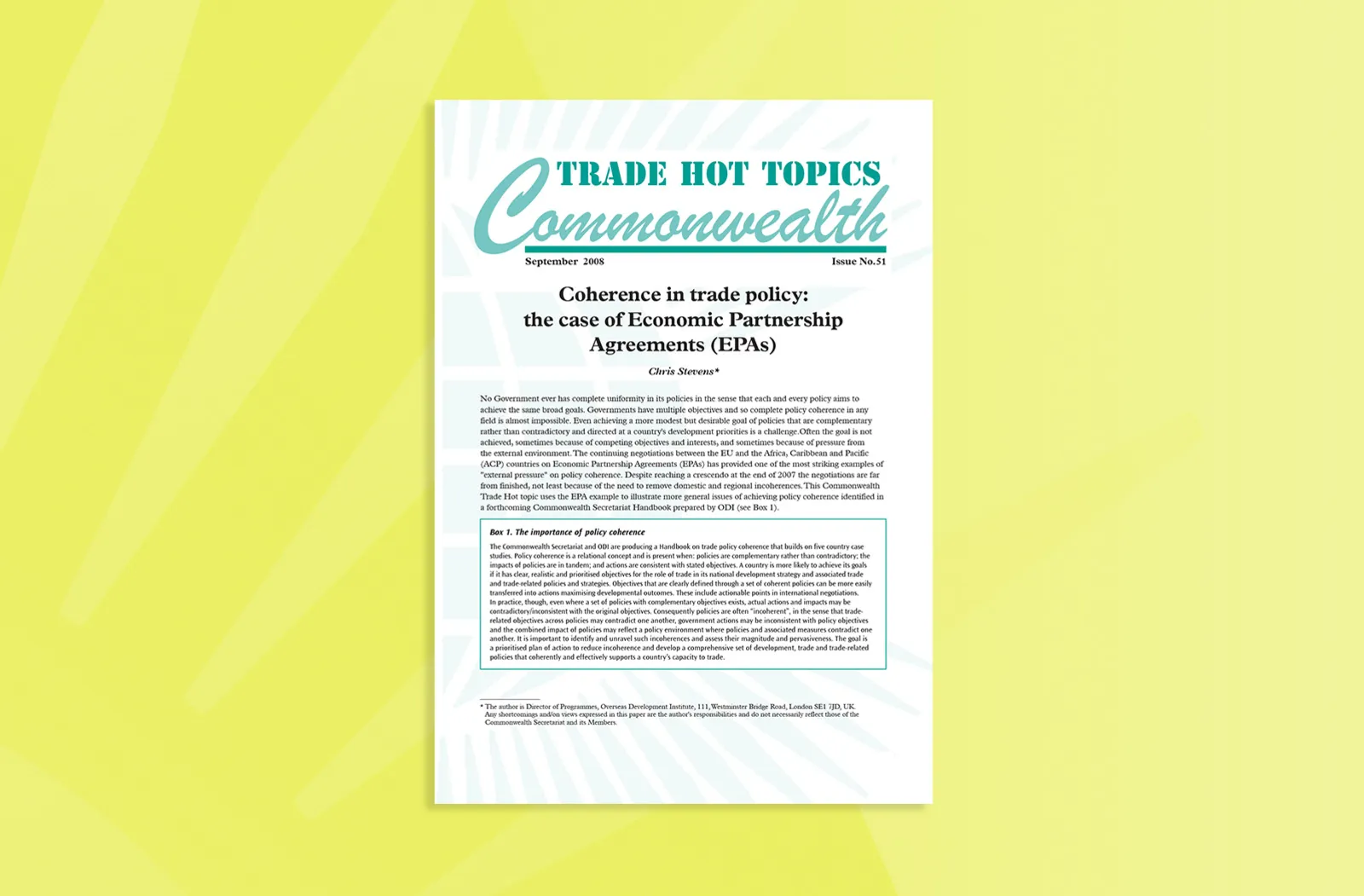 Coherence in trade policy