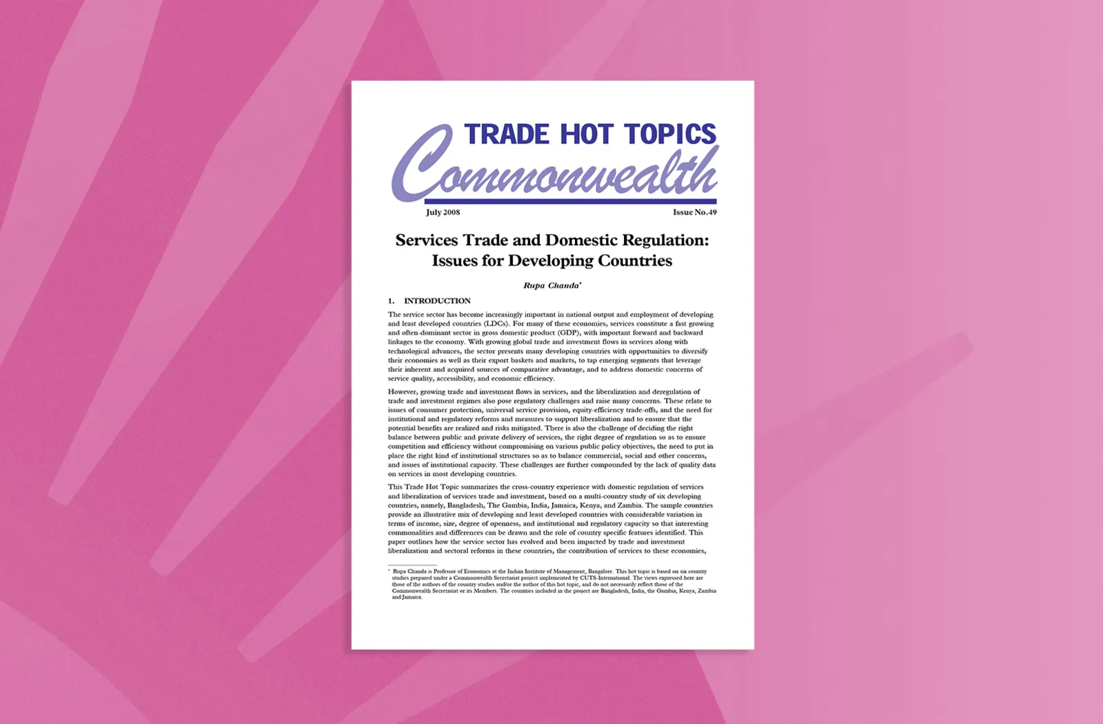 Services Trade and Domestic Regulation