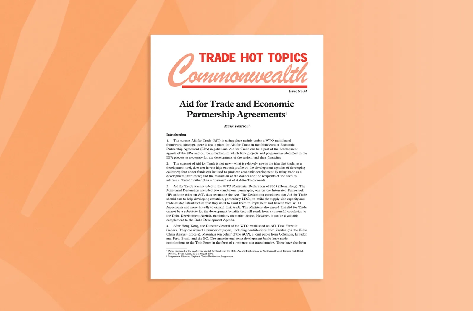 Aid for Trade and Economic Partnership Agreements