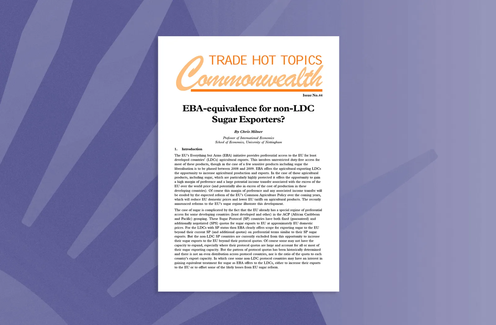 EBA-equivalence for non-LDC Sugar Exporters?