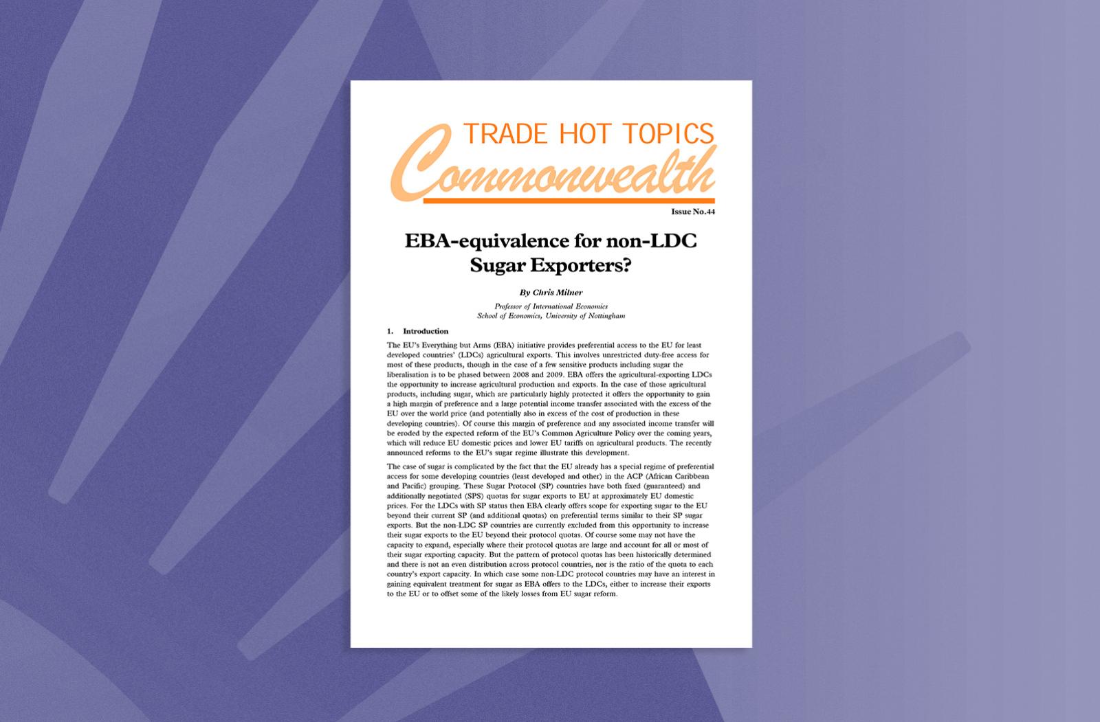 EBA-equivalence for non-LDC Sugar Exporters?