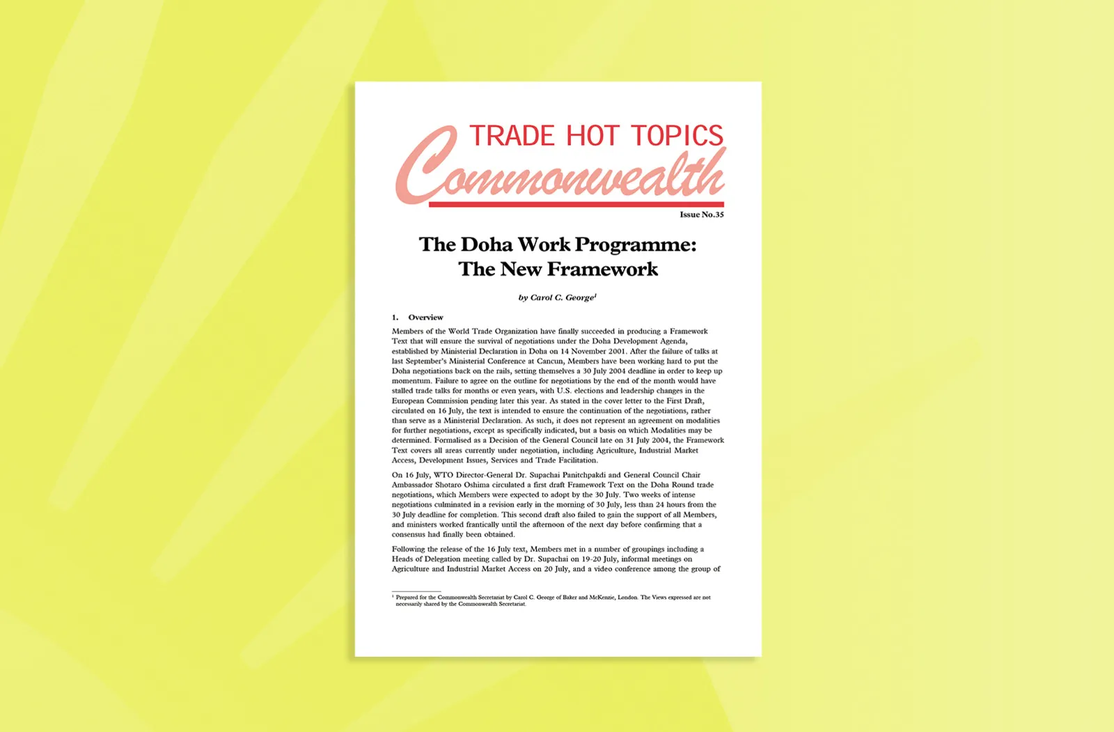 The Doha Work Programme