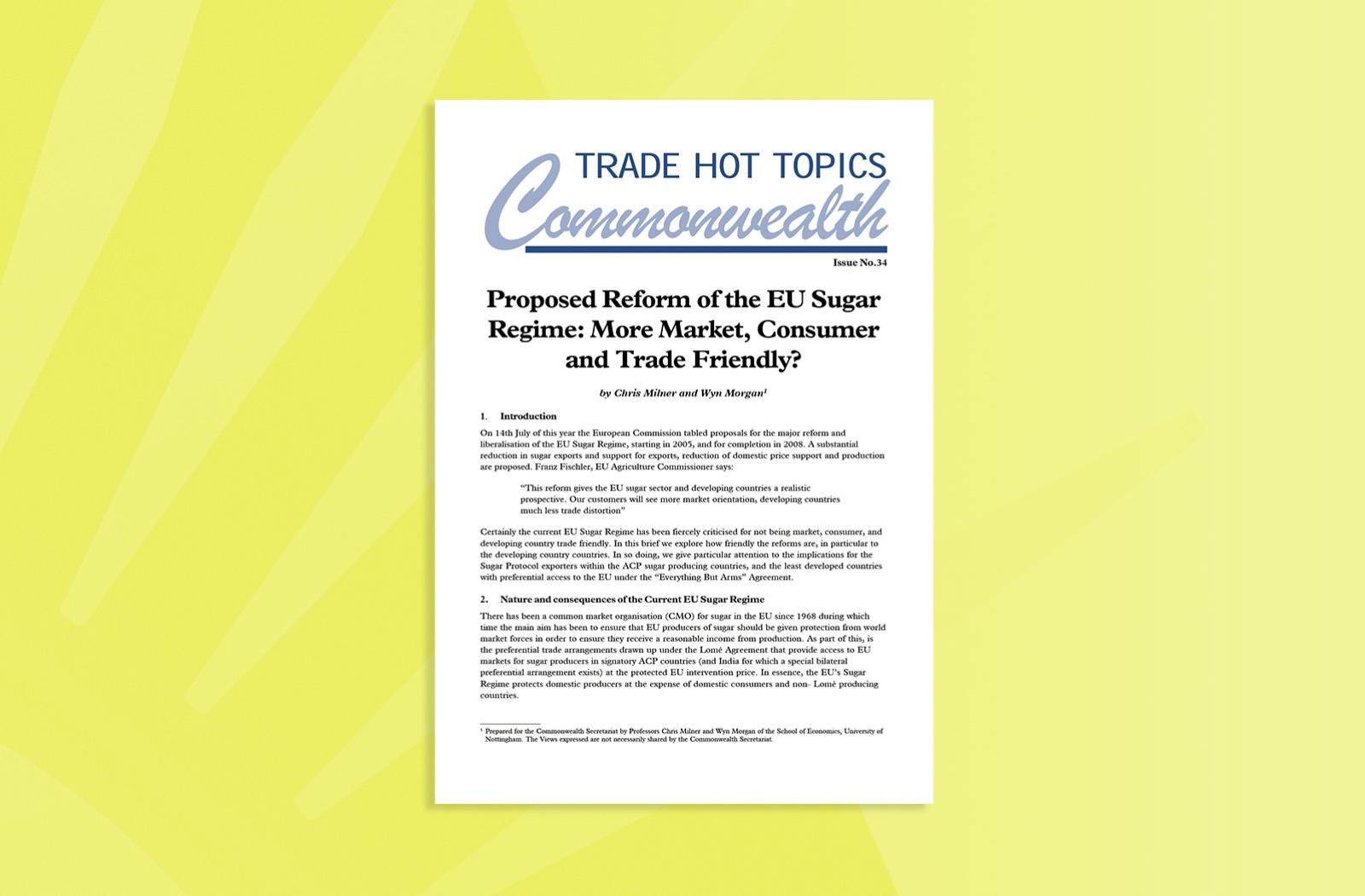 Proposed Reform of the EU Sugar Regime