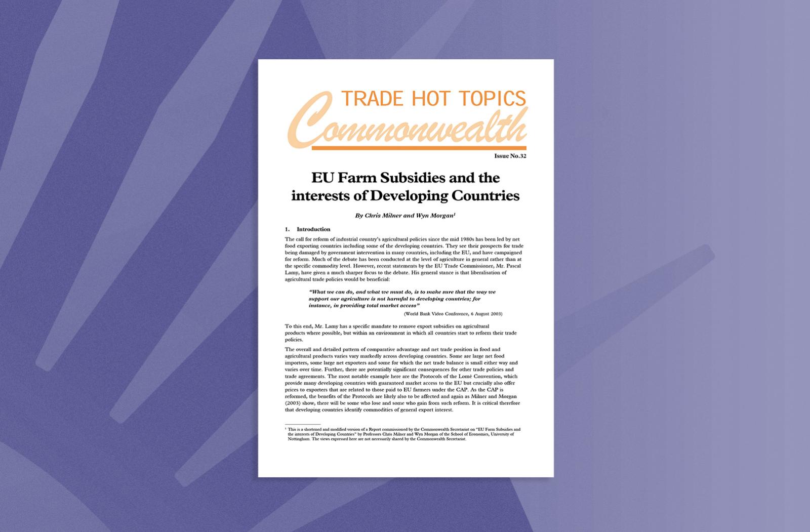 EU Farm Subsidies and the interests of Developing Countries