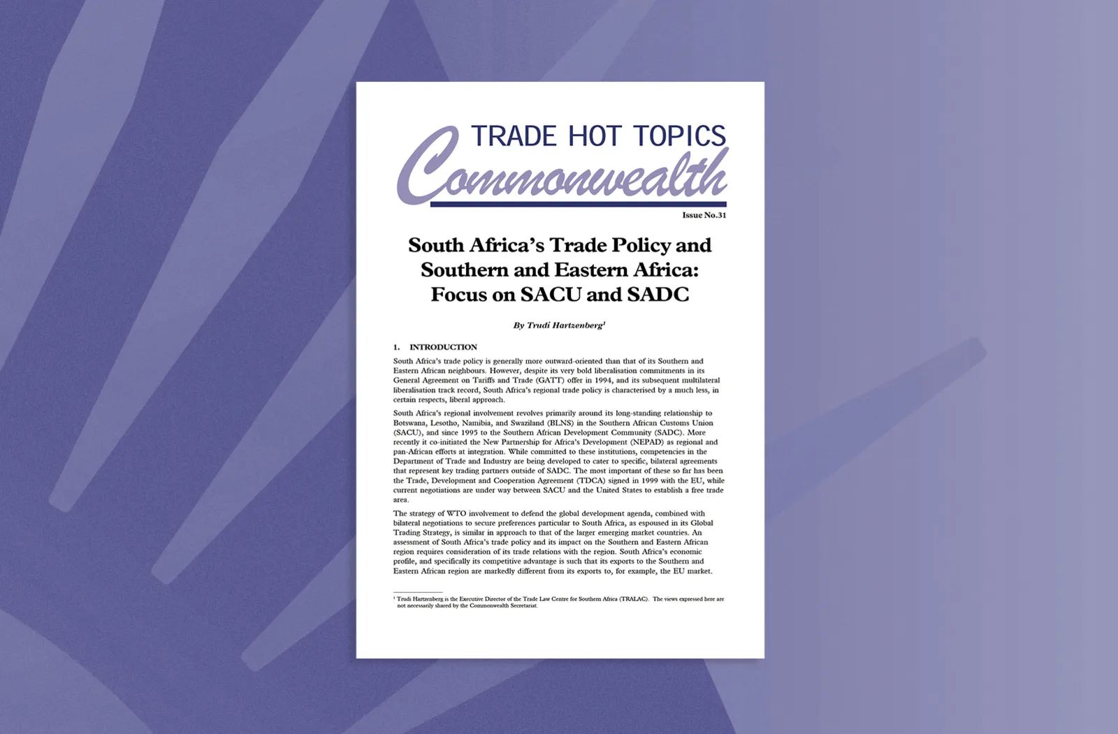 South Africa's Trade Policy and Southern and Eastern Africa