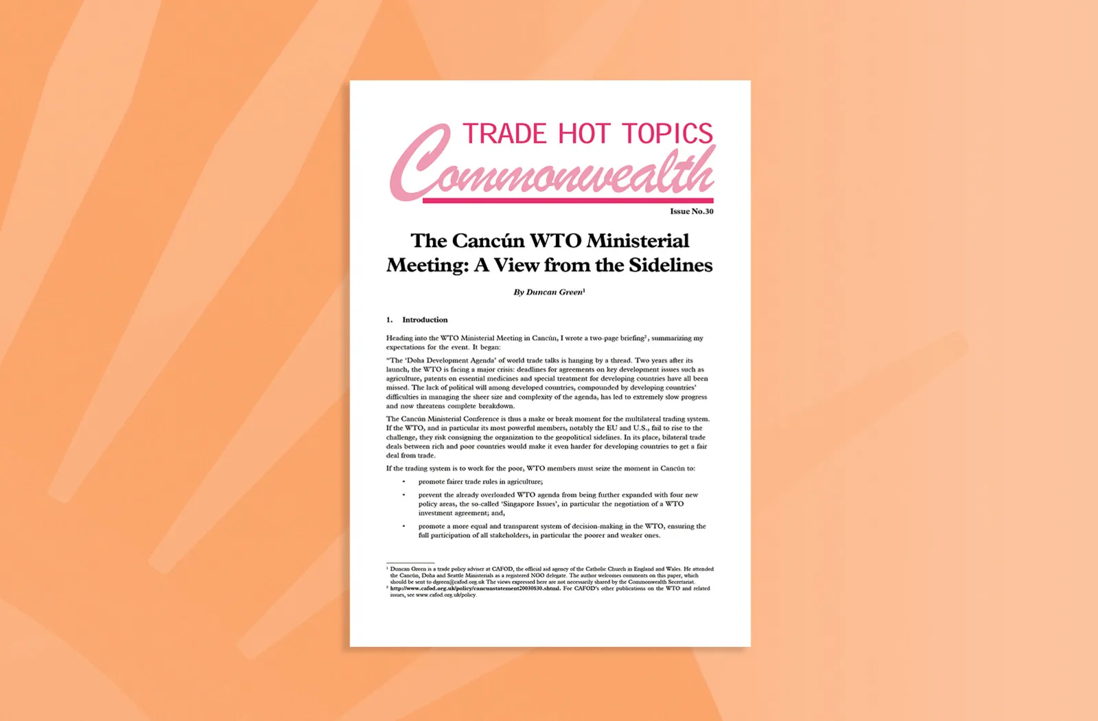 The Cancún WTO Ministerial Meeting