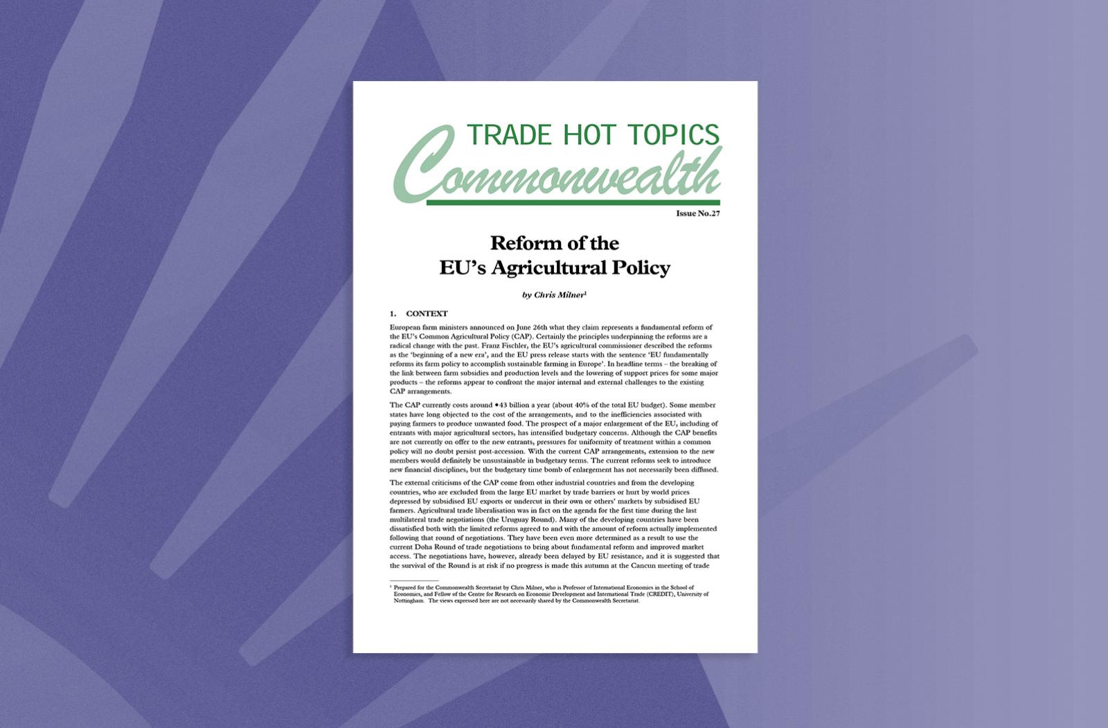 Reform of the EU's Agricultural Policy