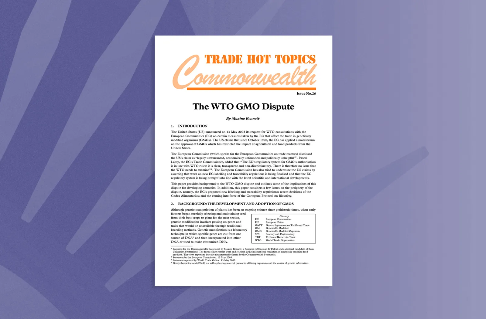 The WTO GMO Dispute