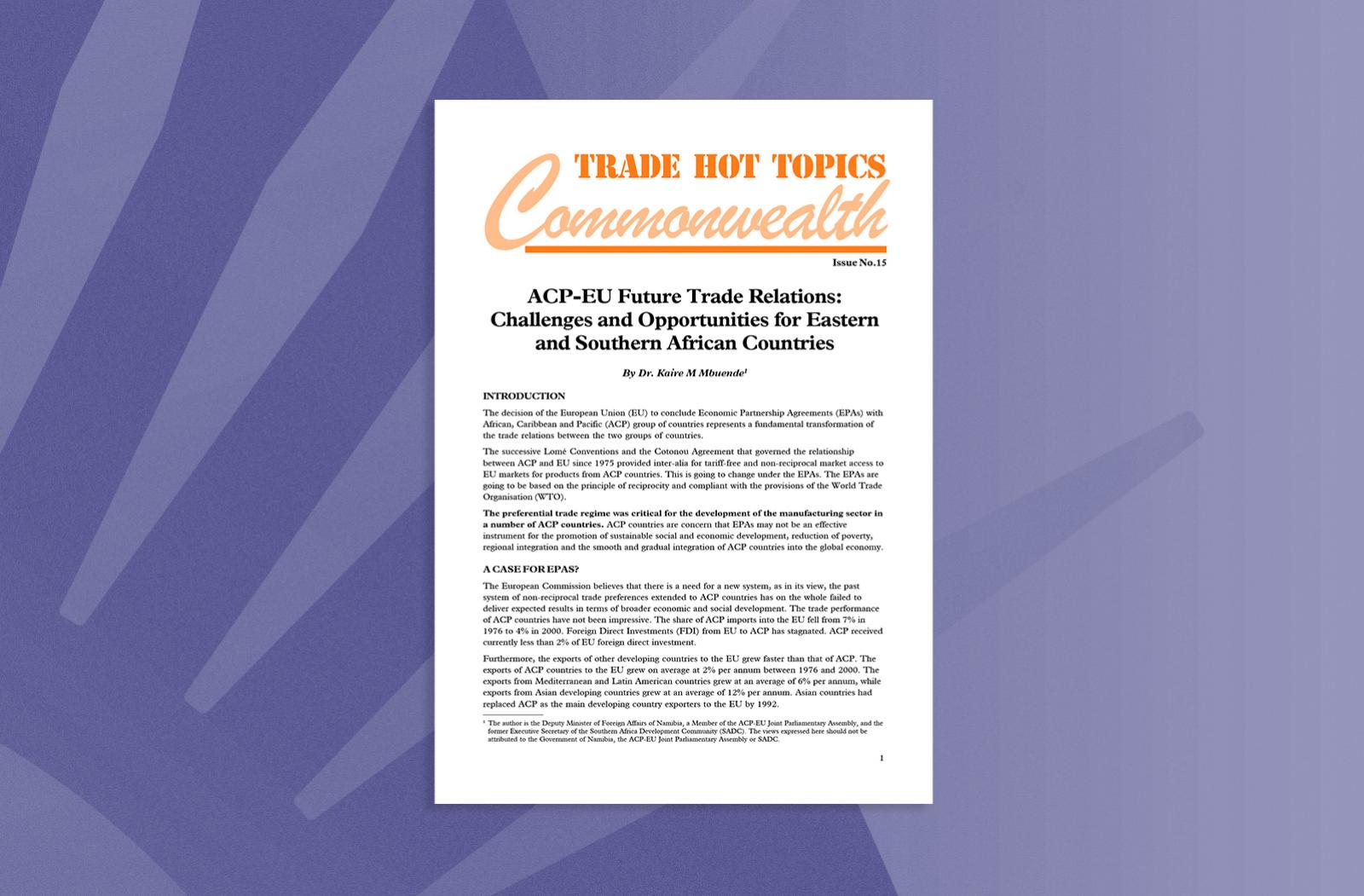 ACP-EU Future Trade Relations