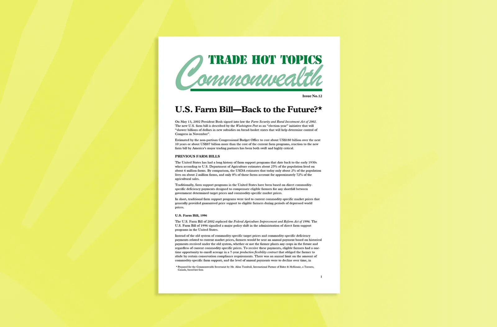 U.S. Farm Bill?