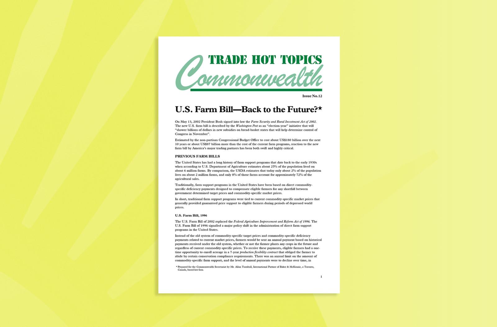 U.S. Farm Bill?