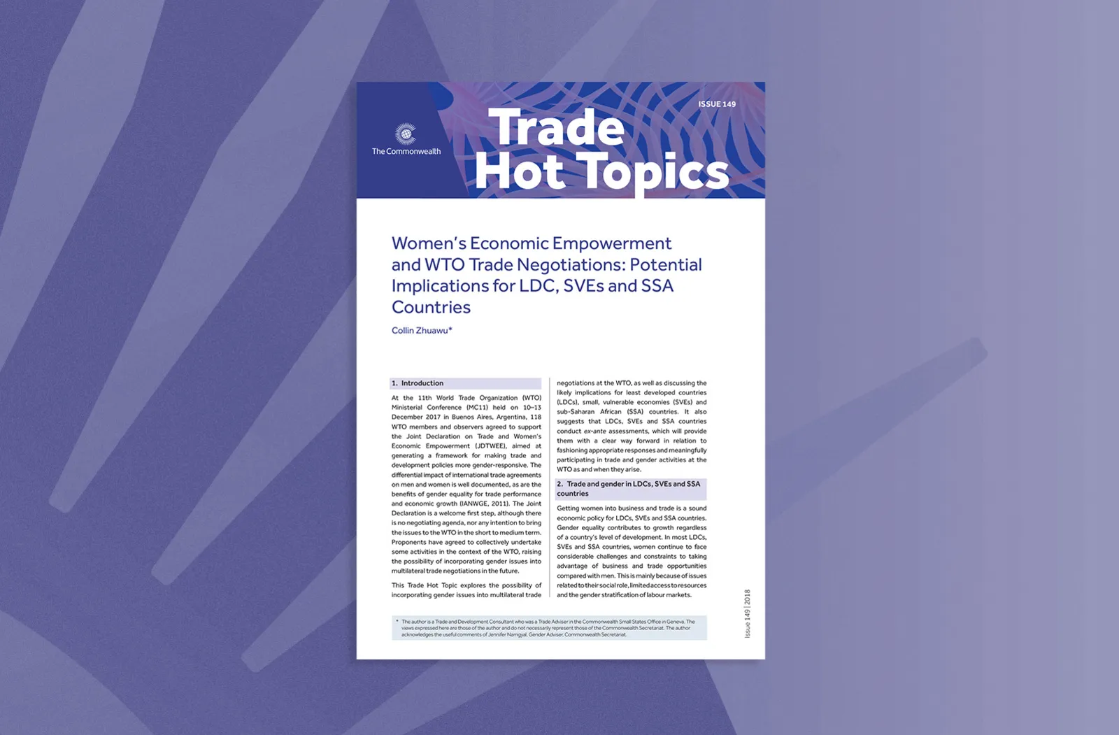 Women's Economic Empowerment and WTO Trade Negotiations