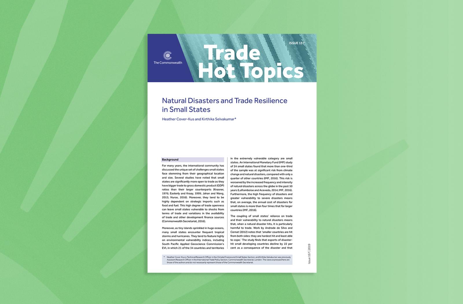Natural Disasters and Trade Resilience in Small States