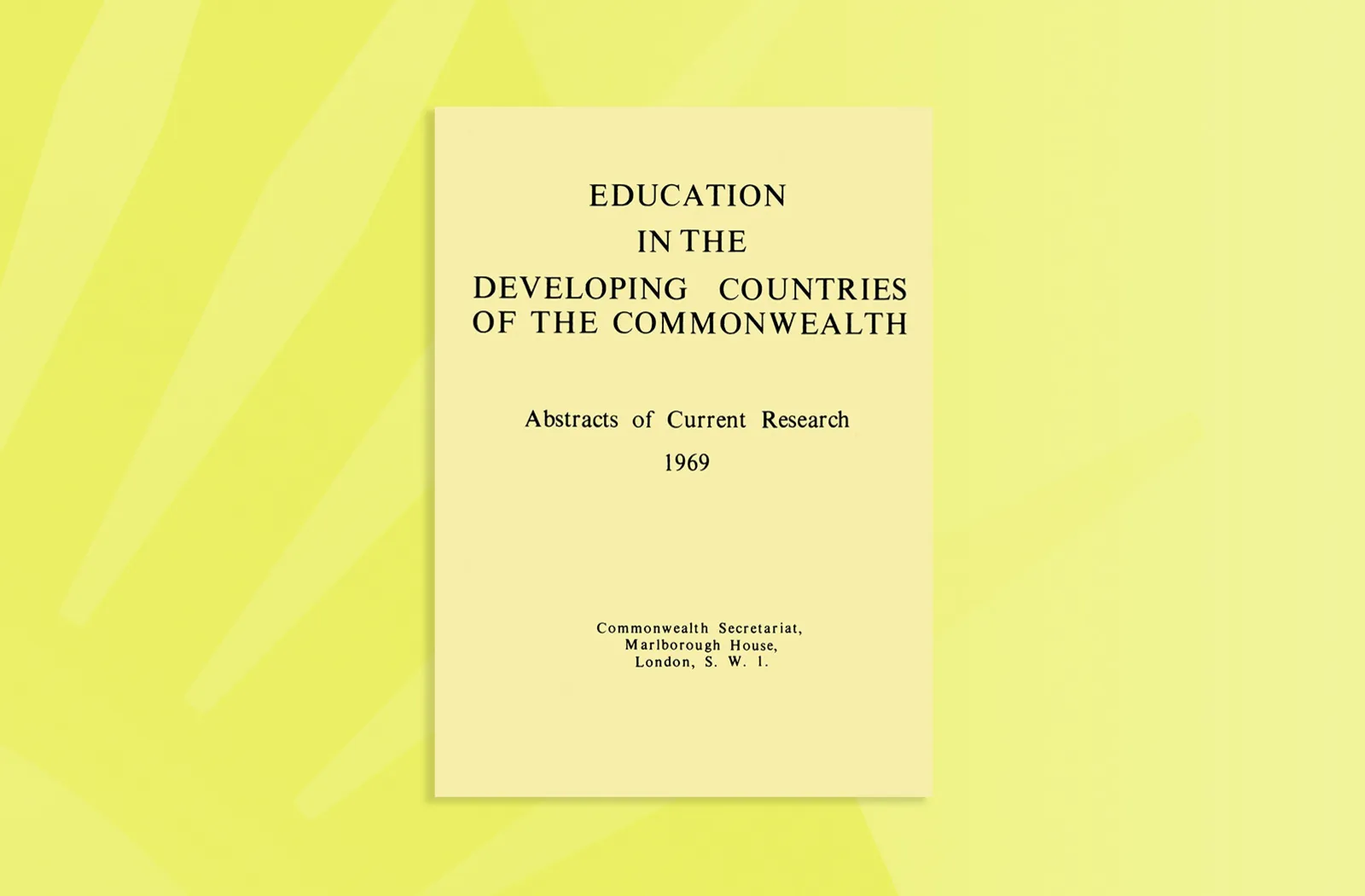 Education in the Developing Countries of the Commonwealth