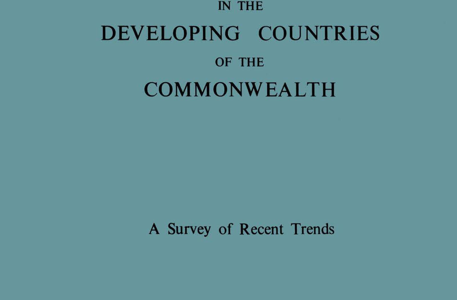 Teacher Education in the Developing Countries of the Commonwealth