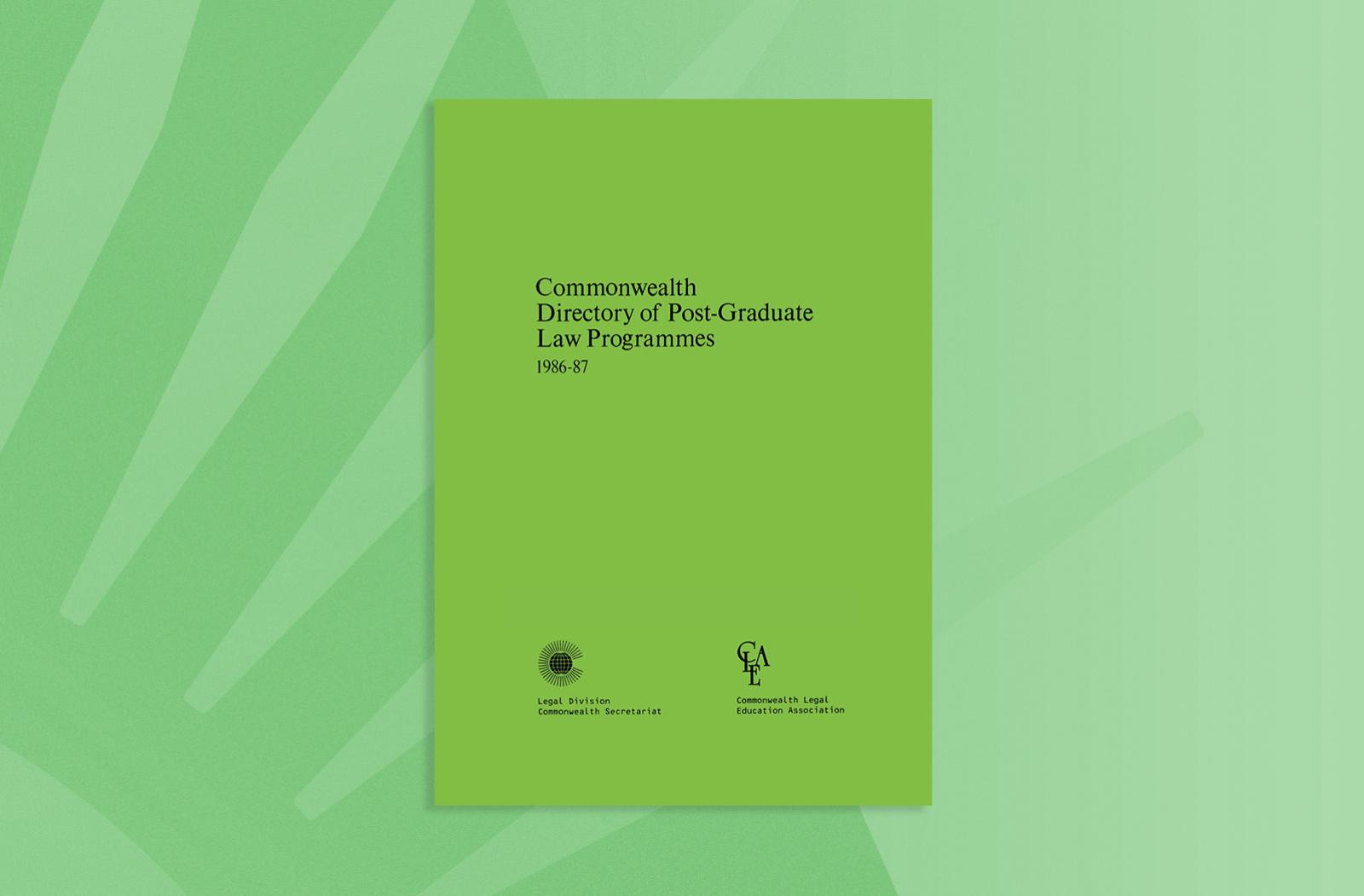 Commonwealth Directory of Post-Graduate Law Programmes, 1986–87