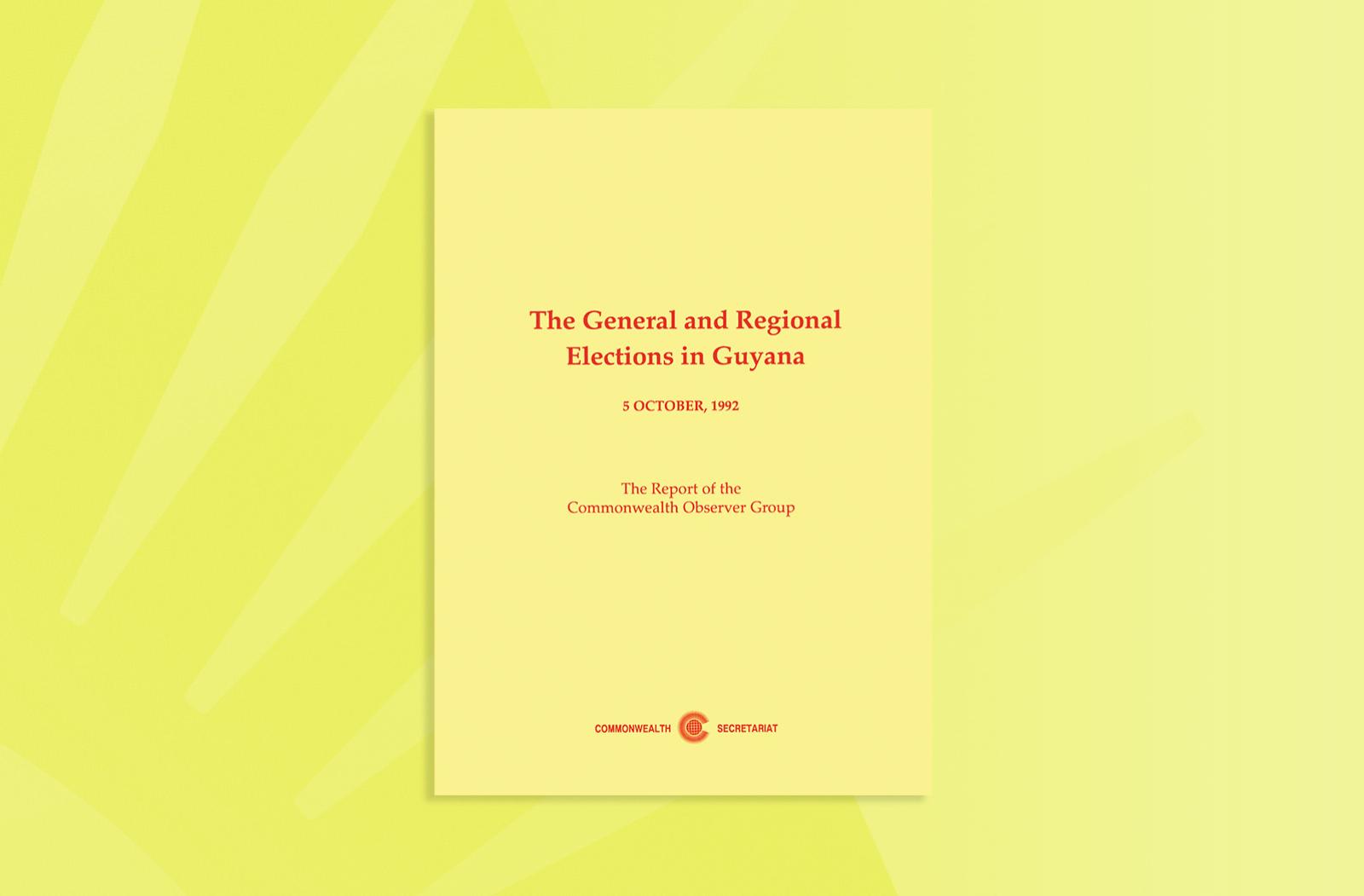 The General and Regional Elections in Guyana, 5 October, 1992