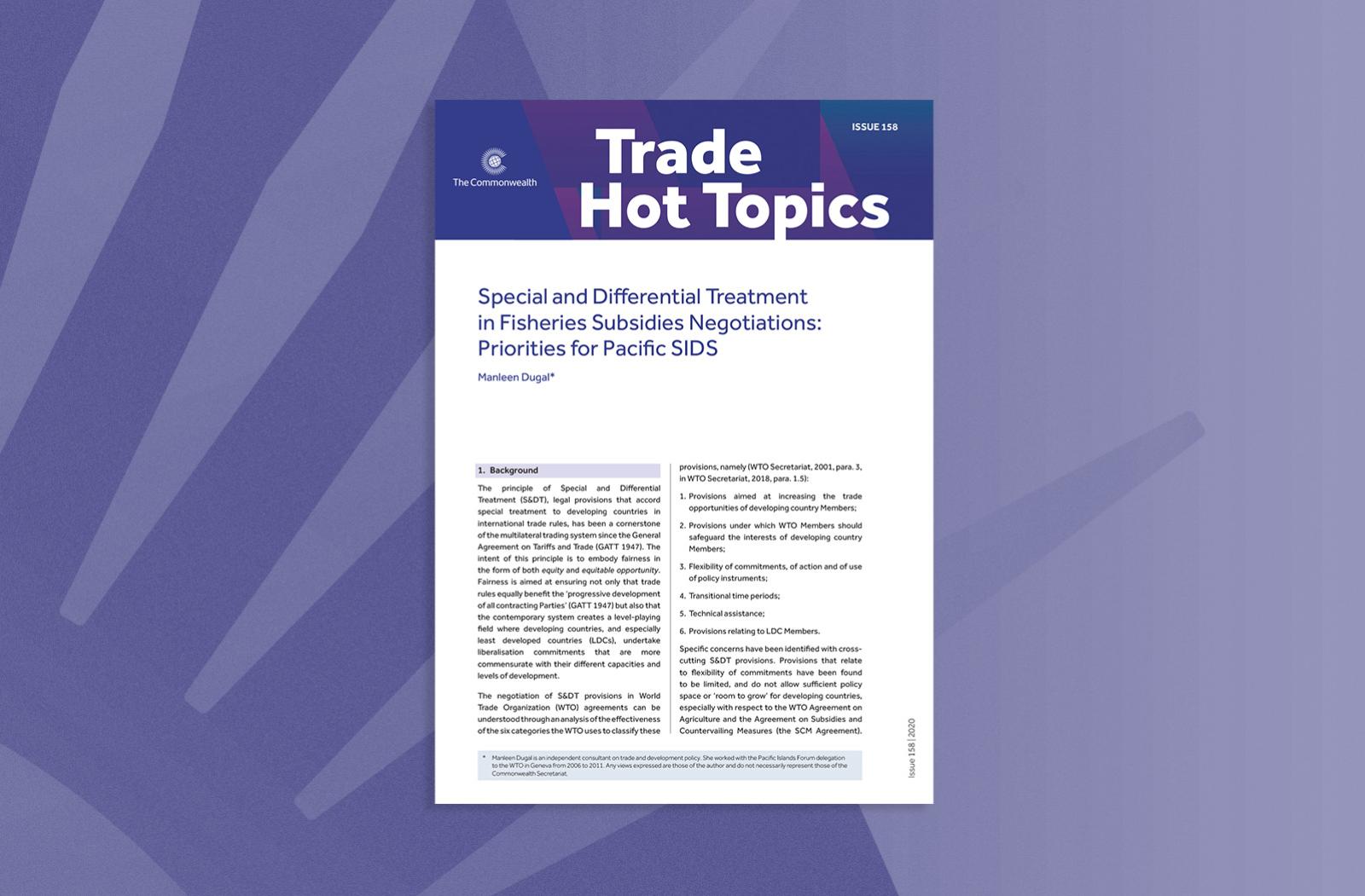 Special and Differential Treatment in Fisheries Subsidies Negotiations
