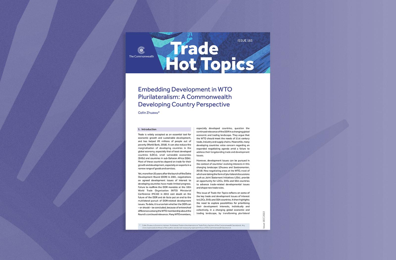 Embedding Development in WTO Plurilateralism: A Commonwealth Developing Country Perspective