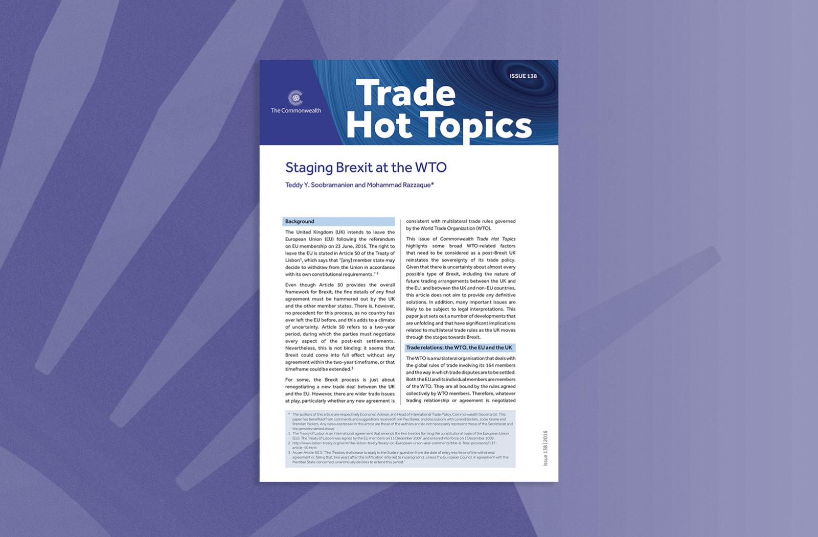 Staging Brexit at the WTO