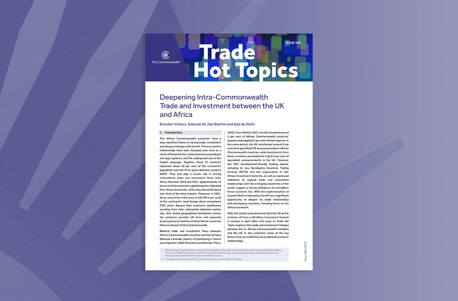 Deepening Intra-Commonwealth Trade and Investment between the UK and Africa
