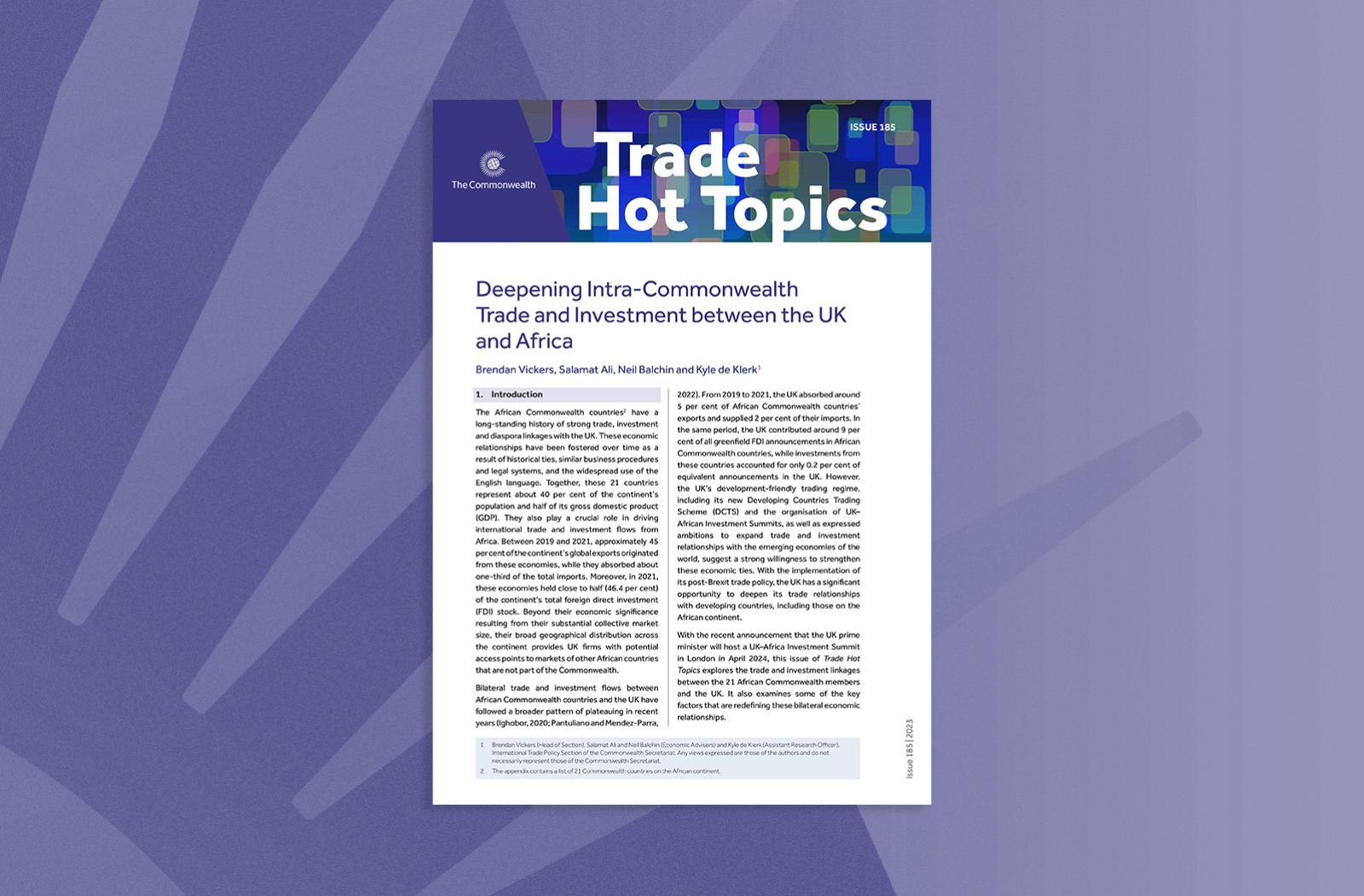 Deepening Intra-Commonwealth Trade and Investment between the UK and Africa