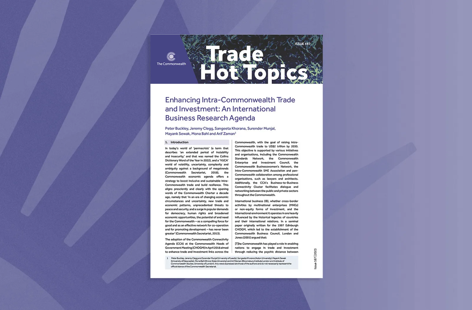 Enhancing Intra-Commonwealth Trade and Investment