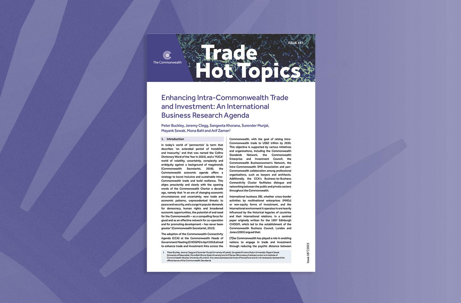 Enhancing Intra-Commonwealth Trade and Investment
